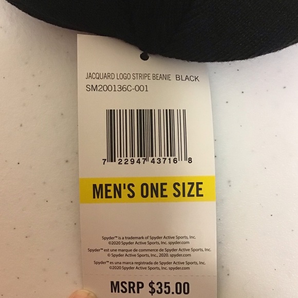 Spyder Jacquard Logo Stripe Beanie - Picture 9 of 11